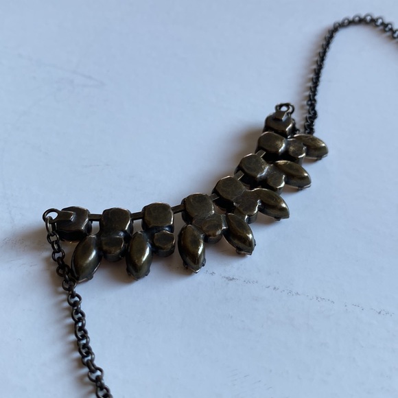 Peach and bronze iridescent rhinestone necklace GUC, wearable length 18-22” - Picture 6 of 6